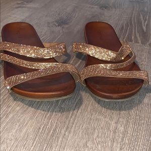 Rose gold sandals